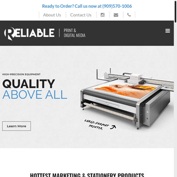 Screenshot of website www.reliable.graphics