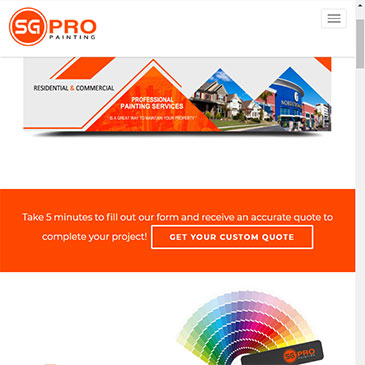 Screenshot of SGProPainting.com homepage.